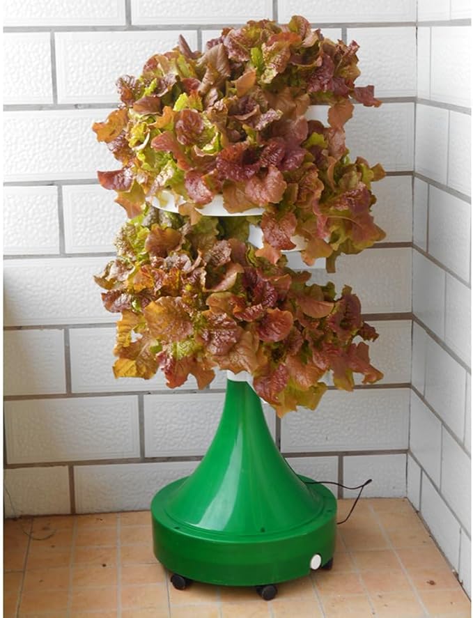 Hydroponics Tower Aquaponics Grow System Rotary Indoor Outdoor Tower Garden 72 Pods Vertical Hydroponic Irrigation System Tower for Herbs Fruits and Vegetables