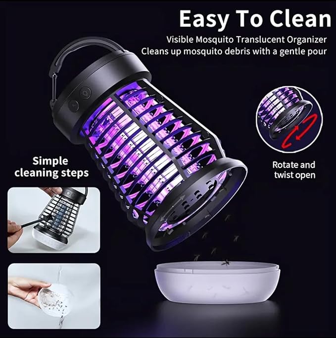 Upgrade 3-in-1 Bug Lantern with 2000V Grid – Portable Rechargeable Camping Light with Adjustable Brightness and SOS Mode – for Indoor &amp Outdoor Use (2 Pack)