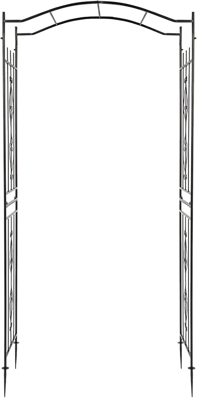 VINGLI Garden Arbor Arch for Wedding Ceremony Party Christmas Garden Decor Steel Garden Trellis for Plant Climbing Pergola for Garden Backyard Lawn (Bridge Top)
