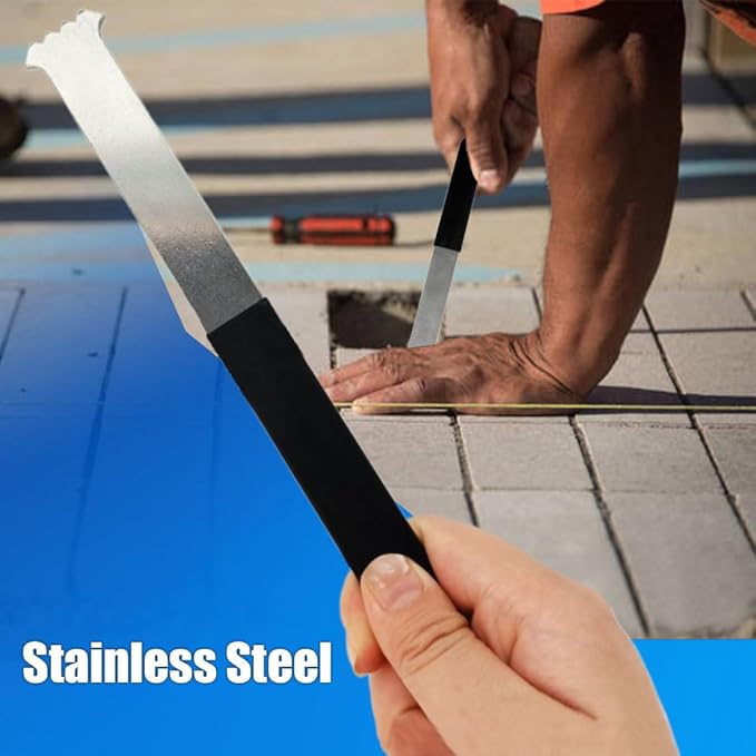 8PCS Paver Removal Tool SetStainless Steel Paver ExtractorMulti-Functional Pry Bar Set for Garden Lawn Yard Patio Brick Block Replacement with Black Storage Bag