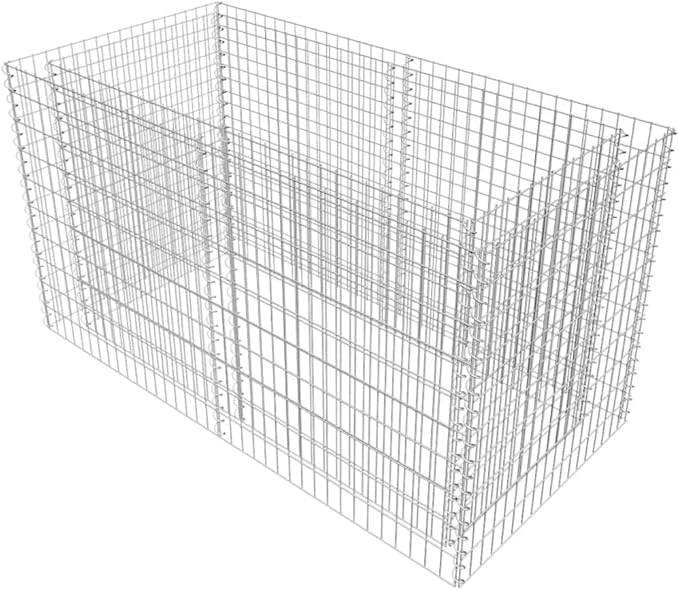 SKM Gabion Raised Bed Steel 70.9x35.4x39.4 Silver