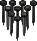 Mole Repellent 10P Solar-Powered Deterrent Stake Sonic Spikes Get Rid for Snake Groundhog Gopher Vole Deer Repellent for Lawns Garden &amp Yard Black