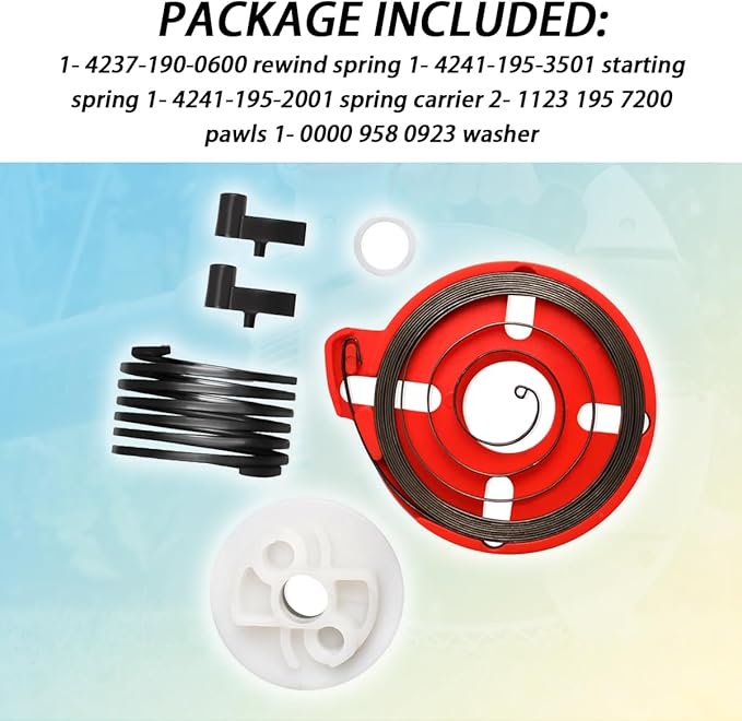Recoil Pull Start Easy Parts Starting Rewind Spring Repair Kit Compatible with STIHL BG56C BG86C SH86C SH56C Handheld Leaf Blower (Replace #4237-190-06004241-195-35014241-195-20011123-195-7200)