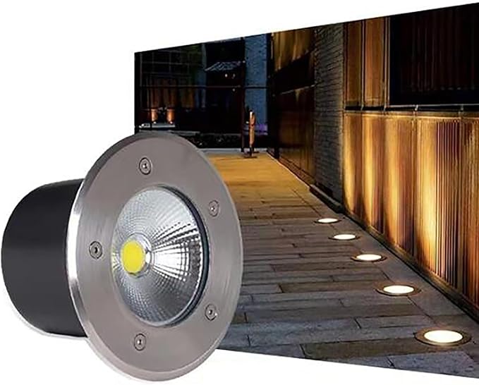 LED Landscape Lights - Outdoor Buried Lights AC 24V Low Voltage Floor Spotlight IP67 Waterproof Stainless Steel Round Ground Decor Light for Garden Yard DrivRed-5W