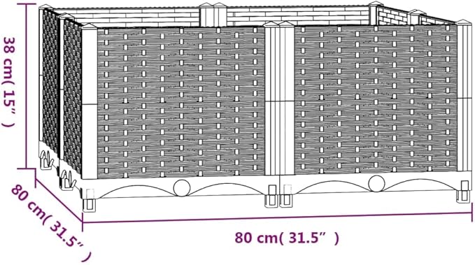 YAFF Raised Bed 31.5x31.5x15 Polypropylene (16.5lbs) I