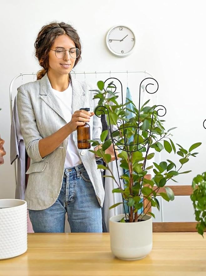 Plant Trellis Indoor Stackable Plant Trellis Climbing Plant Small Plant Climbing TrellisTrellis for Climbing Plants IndoorMetal Garden Trellis for Ivy Pothos Monstera Hoya Flower Vine (4PCS)