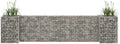 H-Shaped Steel Wire Gabion Planter Raised Garden Bed Silver 102.4 x 102.4 x 23.6 in for Outdoor Elevated Planters Patio Gardens and Vegetable Beds