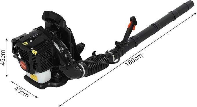 Backpack Leaf Blower 52CC 2-Stroke Gas Powered Leaf Blower 550CFM 1.25KW Air-Cooled Power Blower Snow Blower for Lawn Care Yard Dust Debris (Black)