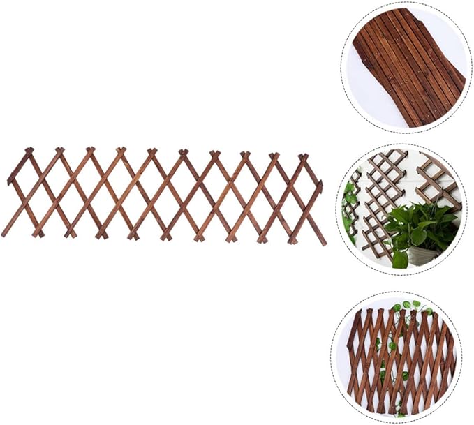 Expandable Garden Trellis Climbing Plant Support Willow Fence Plant Climb Support Carbonized Wood