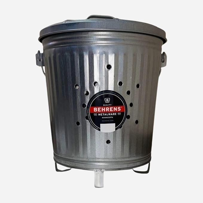 Behrens 7.5 Gallon Galvanized Steel Outdoor Compost Refuse Can