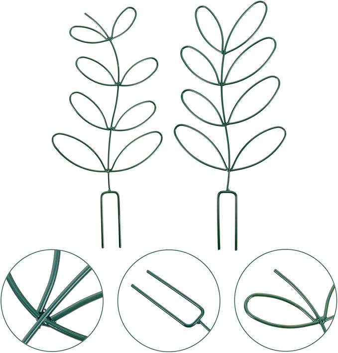 2pcs Iron Garden Trellis Plant Support for Climbing Plants Green Vine Climbing Rack with Tomato Cages Outdoor Potted Climber Frame for Patio and Garden