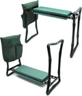 HTTMT- Garden Kneeler Benches Foldable Foam Seat w/EVA Folding Portable Bench Kneeling Pad and Tool Pouch Protection Body Knees Clothes from Dirt &amp Grass Stains [P/N: ET-TOOL039-GREEN]