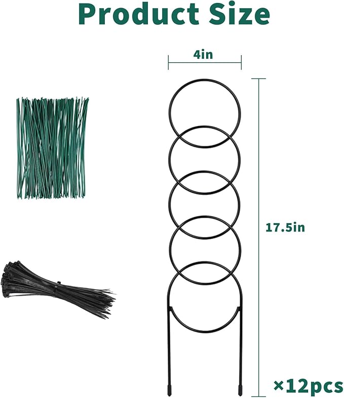 Garvee 12 Pcs Trellis for Climbing Plants Heavy Duty Sturdy Metal Trellis for Potted Plants Rustproof Houseplant Support for Plant Pothos Hoya Ivy Flower