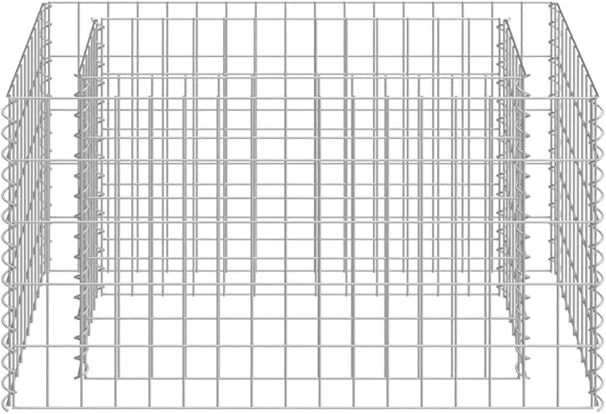 Gabion Raised Bed Silver Galvanized Steel 35.4x19.7x19.7in Durable Outdoor Planter for Garden Weather-Resistant Metal for Plants