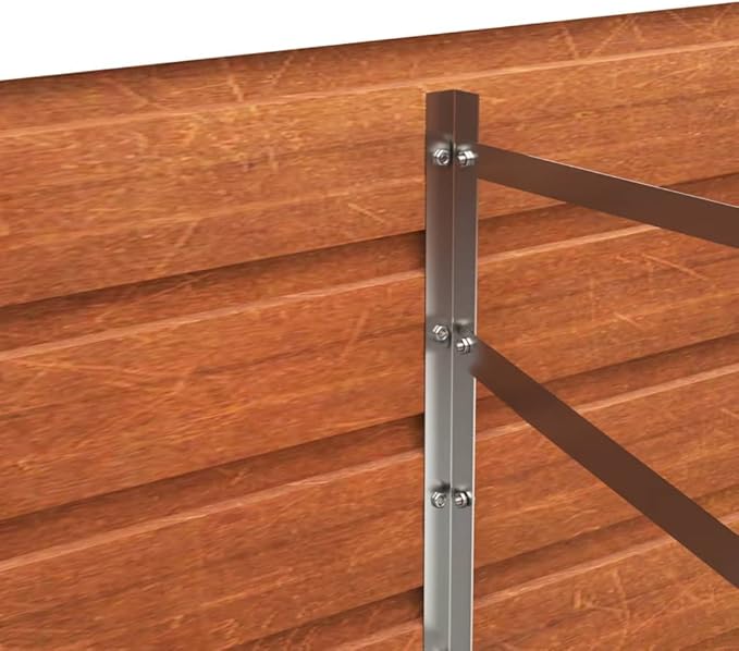 Large Corten Steel Garden Raised Bed Rustic &amp Modern Farmhouse Design Outdoor Planter Box Metal Raised Planter Bed for Vegetables Flowers 126x15.7x30.3 Brown-362