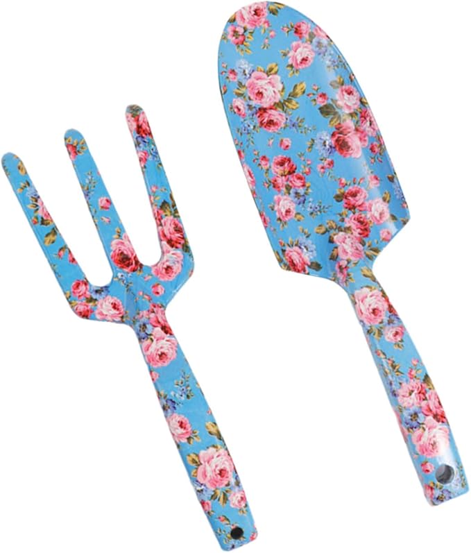 Outdoor Garden Tool Set Stainless Steel Hand Trowel and Fork with Stylish Floral Designs Ergonomic Gardening Tool Garden Tool Set