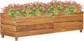 Raised Bed Garden beds Outdoor Planter Boxes Outdoor Garden Planter Suitable for Flowers Restaurants Backyard Patios 59.1x15.7x15 Recycled Teak Wood and Steel