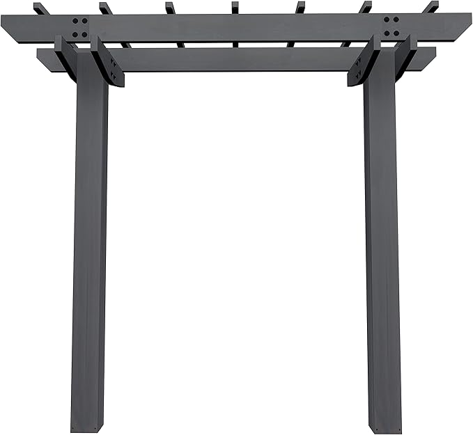 Vita Charcoal Gray Wildwood Cedar Arbor – 72 W x 90 H Garden Arch for Climbing Plants Wedding Ceremony &amp Backyard Décor Durable Two-Post Trellis Easy Assembly for Parties &amp Celebrations