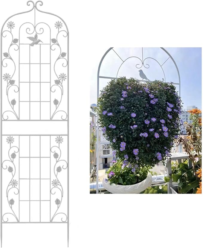 1 Pack Large Garden Trellis for Climbing Plants 6ft/6.8ft Heavy Duty Rustproof Plant Trellis for Patio Lawn Yard Backyard Wall Brackets (Color : White- 210cm-82.6in Size : 3pcs)