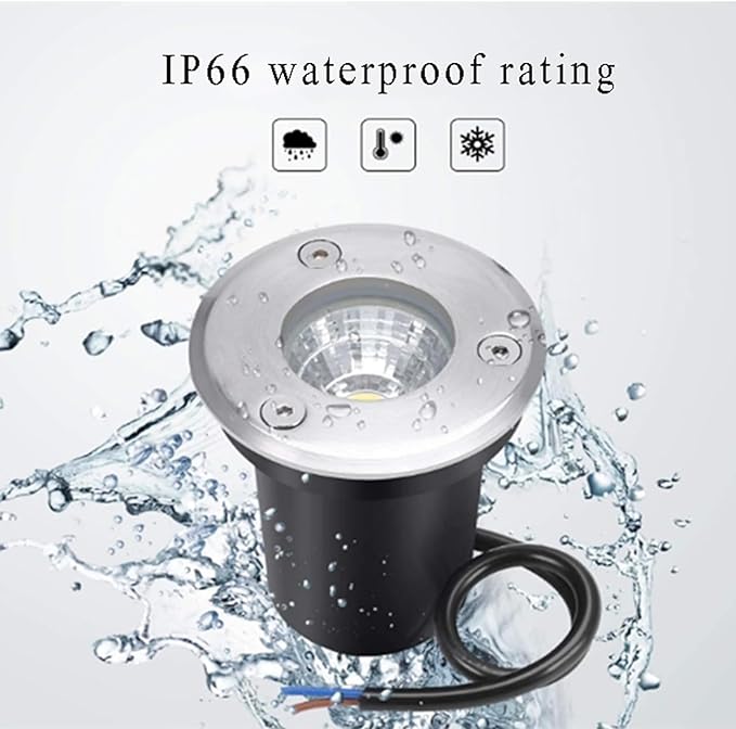 LED Underground Spotlight AC85-265V Waterproof COB Ground Light IP65 Landscape Recessed Lamp for Deck Step and Garden (20W Red)