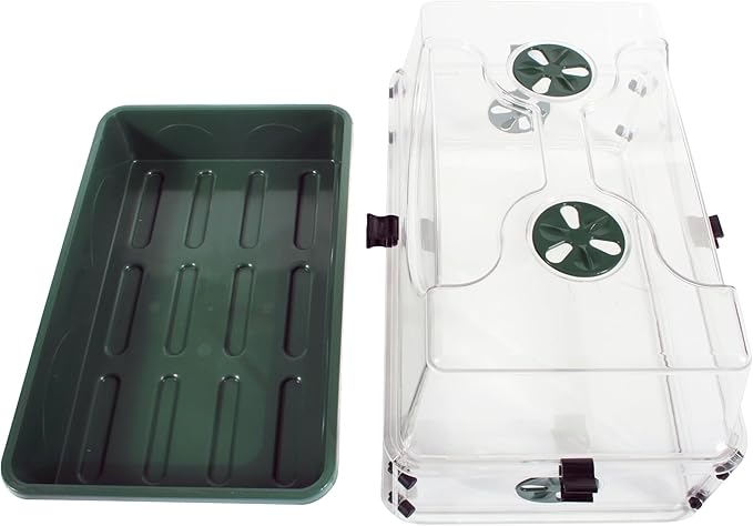 EarlyGrow Medium Seed and Herb Domed Propagator with Vented Side Height Extension and Security Clip SetGreen