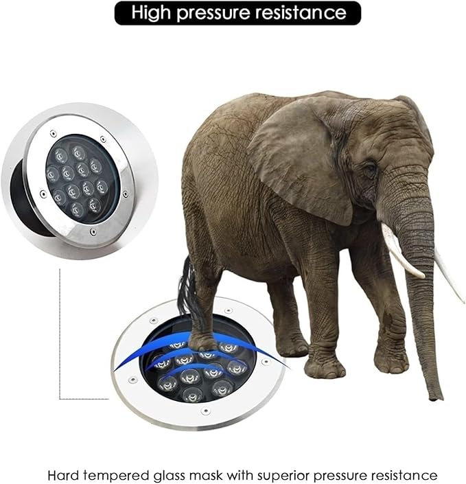 Recessed LED Underwater Fountain Light - Low Voltage 18W RGB Landscape Lighting IP68 Waterproof Pool Spotlight (3W Blue)