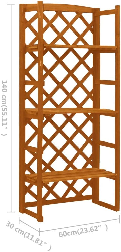 SKM Garden Trellis Planter with Shelves Orange 60x30x140 cm Solid Firwood (Weight-16KG)