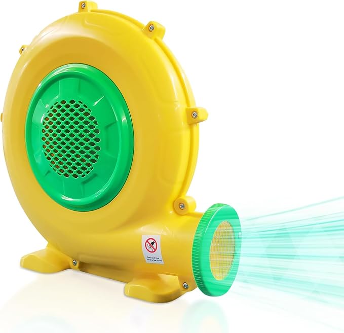 450W 0.6HP Air Blower Powerful Inflatable Bounce House Blower Portable Electric Fan Pump Perfect for Inflatable Bounce House Bouncy Castle Jumper Water Slid
