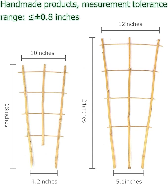 Trellis for Climbing Plants Indoor Outdoor Natural Bamboo Trellis 24 Inch 3 Pack Garden Trellis for Potted Plants Ivy Monstera Houseplants