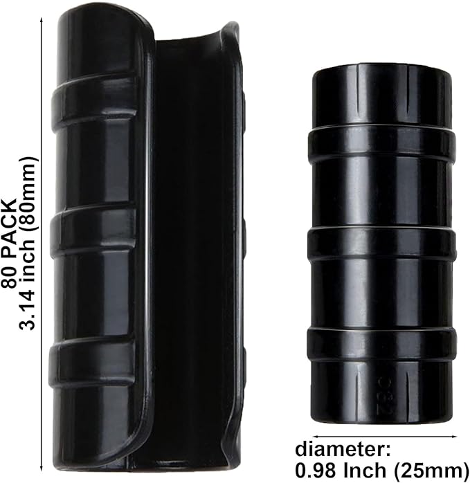 80PCS 3/4 inch Greenhouse Clips Black Greenhouse Clamps Black Plastic Clamps Garden Buildings Tube Clips for PVC Pipe Greenhouse Films Sunshade Nets Shelters Farming Gardening