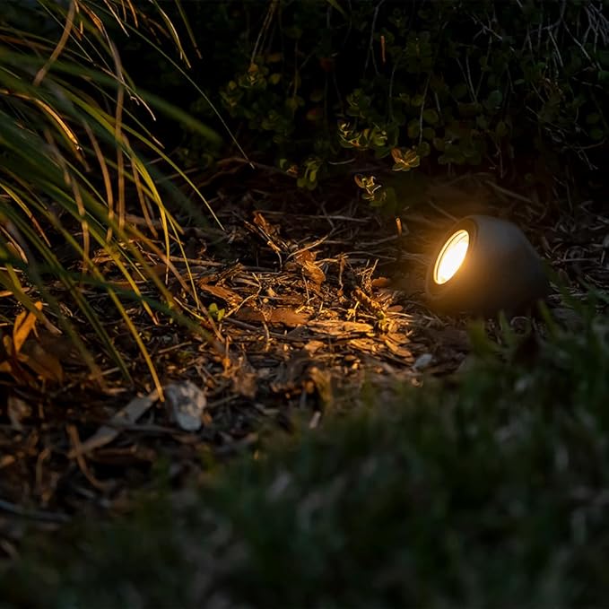 VOLT 12V Decorative Rock Outdoor Spotlight (Gray) with 4W 2700K Warm White 300 Lumen MR11 LED Bulb for Low Voltage Landscape Lighting in Garden Yard Lawn or Flower Bed