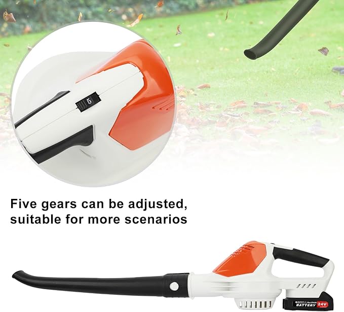 Leaf Blower Cordless24V Handheld Cordless Leaf Blower Electric Leaf Blower with 2 Batteries and 1 Charger Battery Powered Leaf Blowers for Lawn Care Patio Yard Black