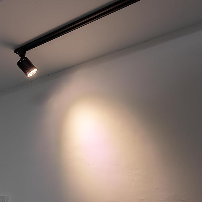 3-Pack Track Mounted Remote Plant Light Full Spectrum 7W Warm Light Adjusted Angle Industrial Style Black Metal J-Type Track Light for Flowers Growing Indoor Plants Shelf