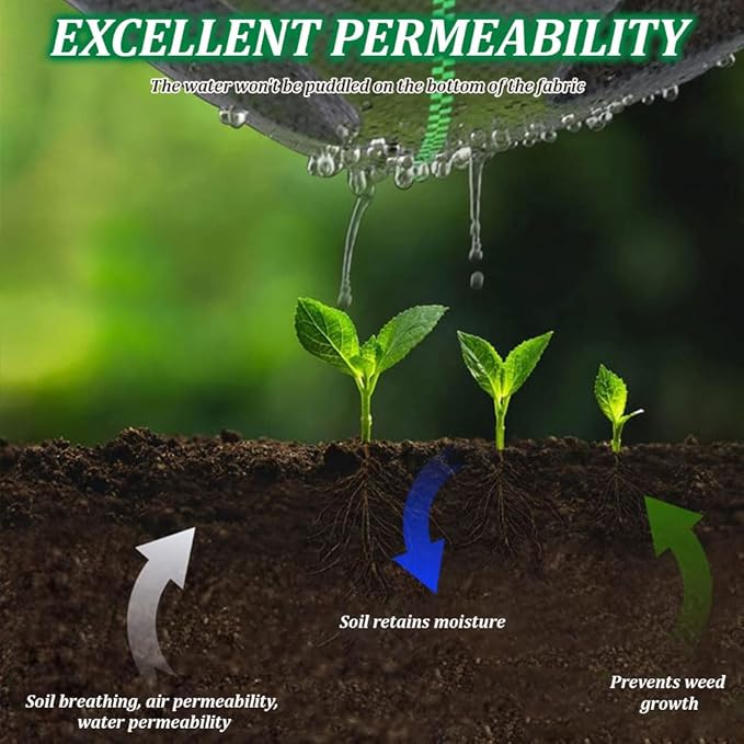 6x300ft Garden Weed Barrier Landscape Fabric 3.5OZ Heavy Duty Weed Block Fabric Woven Mulch for Landscaping Ground Cover Weed Control Fabric Garden Bed Liner Black