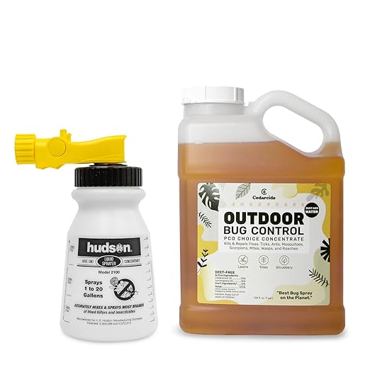 Cedarcide Outdoor Bug Control | Kills &amp Repels Mosquitoes Ticks Fleas Mites &amp More with Natural Essential Oils | Family &amp Pet-Safe | PCO Choice | Lemongrass Gallon with Sprayer
