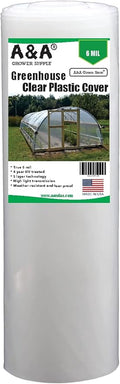 A&ampA Green Store Greenhouse Plastic 4 Year 6 mil UV Resistant Clear Polyethylene Film (25' x 40')