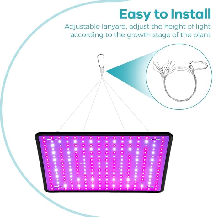 4PCS 400W Sunlight Lamp for Indoor Plants 256Leds Grow Light Full Spectrum Plant Growing Lamps for Indoor Cultivation Greenhouse Grow Tent Hydroponics with Dimmable Lights Levels US Plug with Hook