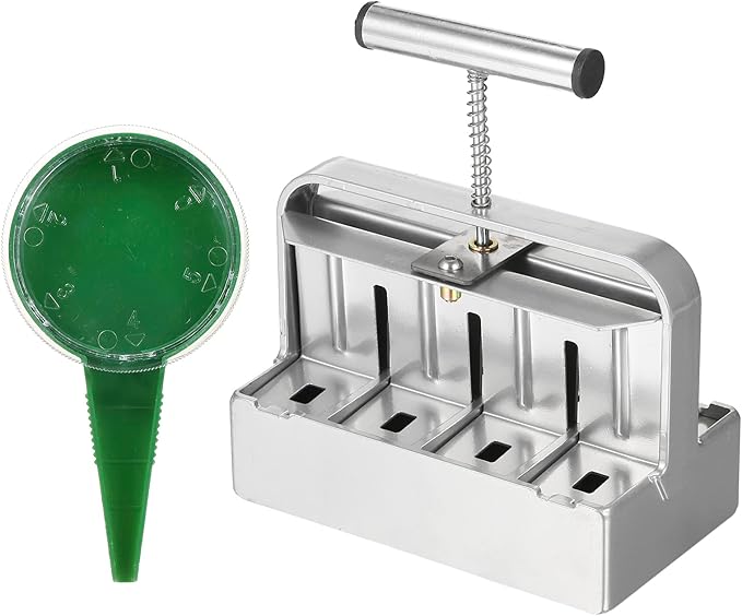 Soil Blocker 2 inch Manual Soil Block Maker Handheld Gardening Seedling Tool with Comfortable Handle for Gardens Farms Seedings Cuttings Greenhouses Gardens (Type 2)