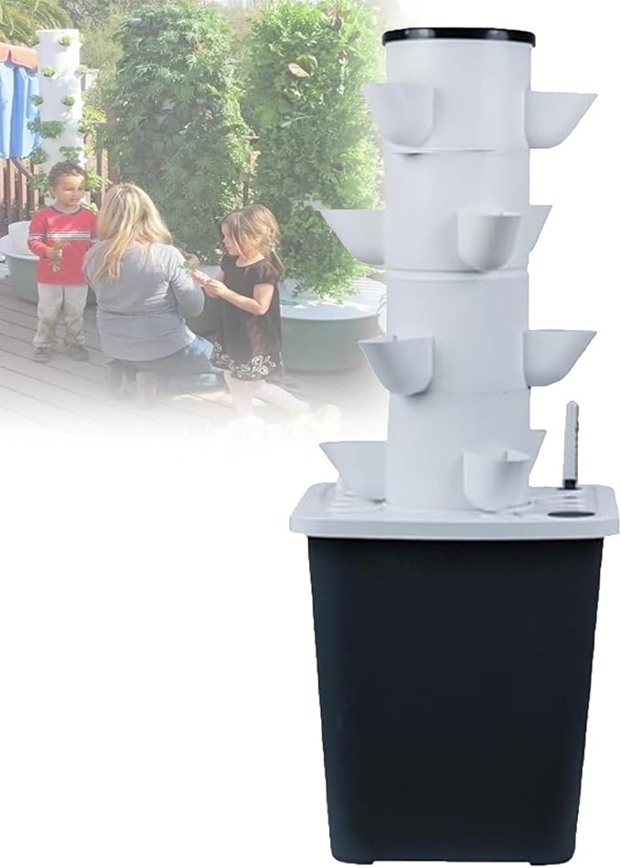 Hydroponic Grow System - 5-Hole Caps Detachable Design Sturdy PP - 90% Water Efficient 3X Faster Growth - Grow Herbs Veggies No Gardening Skills Needed(20holes)