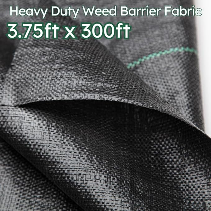 3.75ft x 300ft Weed Barrier Landscape Fabric 3.2oz Heavy Duty Weed ControlWoven Ground Cover for Gardening