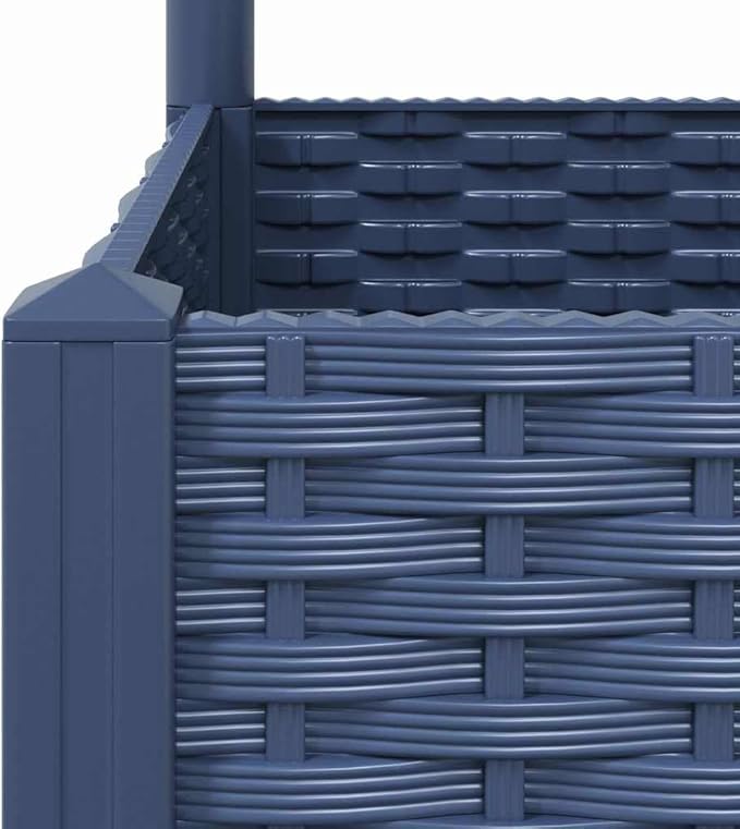 53.5 Raised Garden Bed with Trellis 47.2x15.7 Vertical Planter Matte Blue-Grey Polypropylene for Balcony
