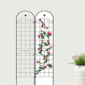 2 Pack Metal Garden Trellis for Climbing Plants Outdoor Wire Lattice Grid Panel for Climbing Plants Support Rose Trellis Netting Trellis Black