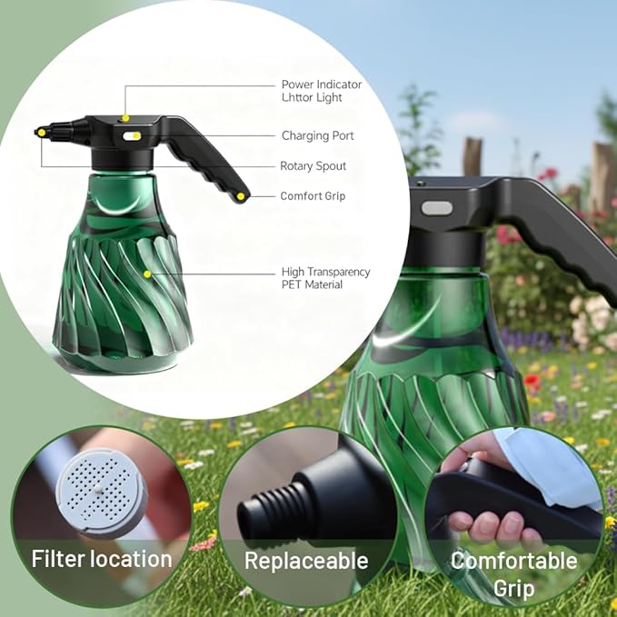Large Capacity Electric Plant Mister Rechargeable Sprayer for Indoor &amp Garden Battery Powered with Adjustable Nozzle Fine Mist &amp Continuous Spray
