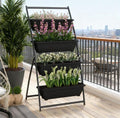 Outdoor Plant Stand Grow Container for Vegetable Flowers4 Tier Vertical Raised Garden Planter with 4 Boxes
