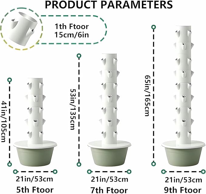 Growing System Kit Hydroponic Garden Tower with Pump System and Plant Climbing Frame Indoor Vertical Hydroponic Garden Tower for Gardening Lover-*