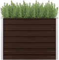 Outdoor Raised Garden Bed Deep Root Box Planter Galvanized Steel Planter Box for Planting Outdoor Plants Vegetables Brown 39.4x15.7x30.3