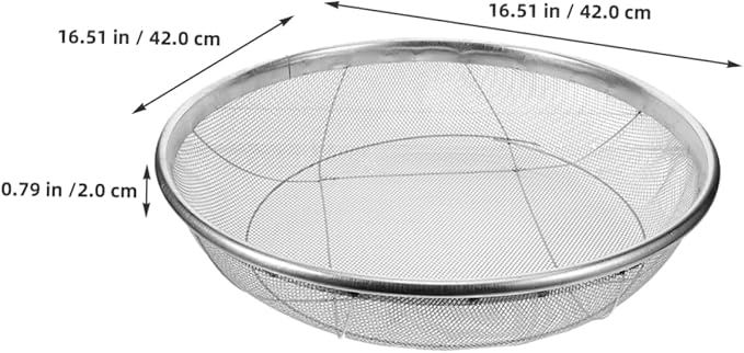 Manual Soil Sieve Stainless Steel Soil Sifter Gardening Soil Sieve Sifting Pan 14 Inches Diameter Lightweight Easy to Operate for Garden Supplies
