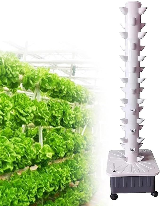 Hydroponic Tower Growing Sytem 15 Floors 45 Plants Sites Indoor Vertical Gardening Grow Kit Hydroponics Tower Garden for Indoor Herbs Fruits and Vegetables