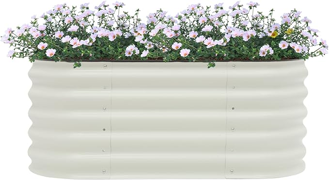 Raised Garden Bed Kits 17 Tall 6 in 1 Customizable Metal Raised Planter Bed for Vegetables Flowers Herbs Large Planter Box for Patio Backyard Gardening