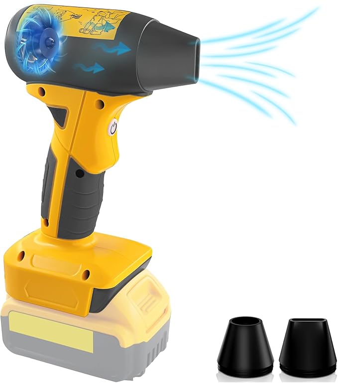 Mini Jet Blower Portable Violent Turbo Fan for Dewalt 20V Battery 4-Speed Wireless High Speed Fan for Computer Key Board CleaningHair DryingCampingOutdoorsCar (No Battery)
